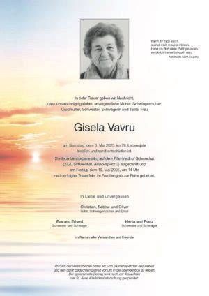 Traueranzeige von Gisela Vavru