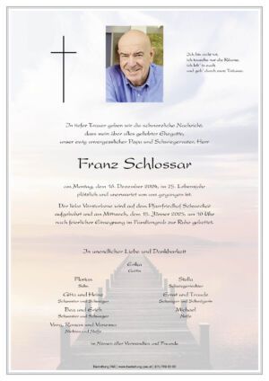 Traueranzeige von Franz Schlossar