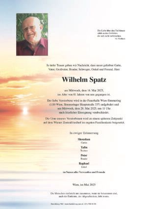 Traueranzeige von Wilhelm Spatz
