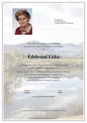 Traueranzeige von Edeltraud Liska