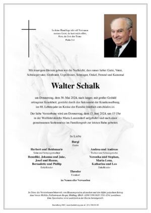 Traueranzeige von Walter Schalk