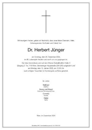 Traueranzeige von Dr. Herbert Jünger