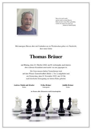 Traueranzeige von Thomas Bräuer