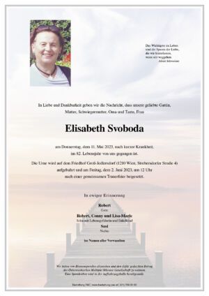 Traueranzeige von Elisabeth Svoboda