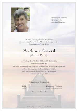 Traueranzeige von Barbara Grassl