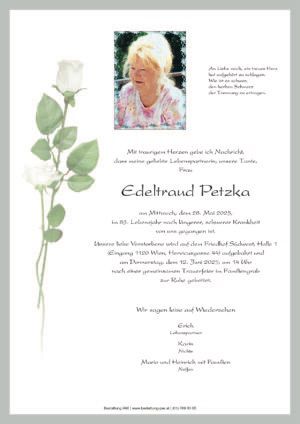 Traueranzeige von Edeltraut Petzka