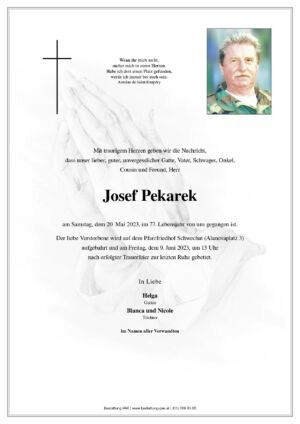 Traueranzeige von Josef Pekarek