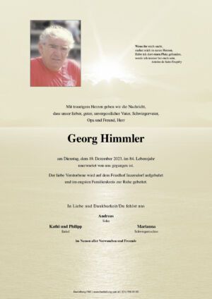 Traueranzeige von Georg Himmler