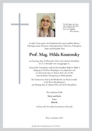 Traueranzeige von Prof. Mag. Hilda Koutensky