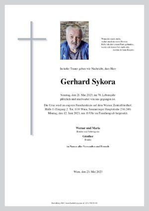 Traueranzeige von Gerhard Sykora