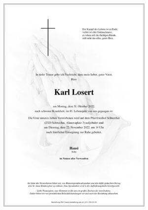 Traueranzeige von Karl Losert
