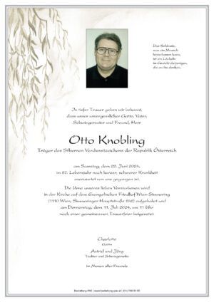 Traueranzeige von Otto Knobling