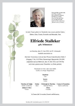 Traueranzeige von Elfriede Stalleker
