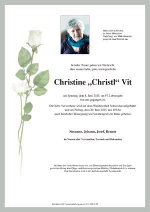 Traueranzeige von Christine Vit