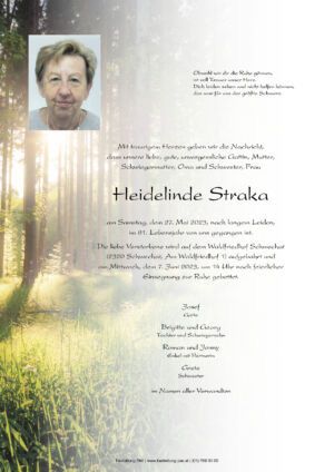 Traueranzeige von Heidelinde Straka