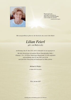 Traueranzeige von Lilian Feierl