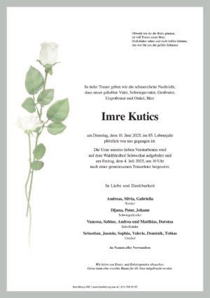 Traueranzeige von Imre Kutics