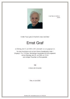 Traueranzeige von Ernst Graf