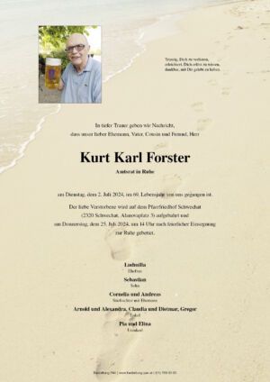 Traueranzeige von Kurt Forster