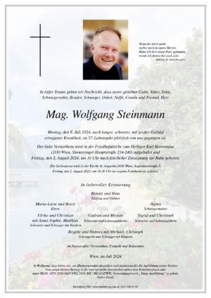 Traueranzeige von Mag. Wolfgang Steinmann