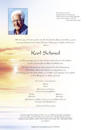 Traueranzeige von Karl Schmol