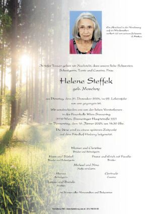 Traueranzeige von Helene Steffek