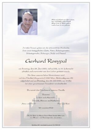 Traueranzeige von Gerhard Rosypal