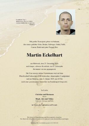 Traueranzeige von Martin Eckelhart