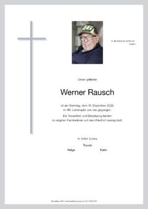 Traueranzeige von Werner Rausch