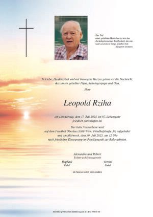 Traueranzeige von Leopold Rziha