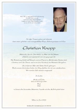 Traueranzeige von Christian Knopp