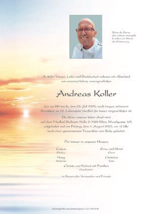 Traueranzeige von Andreas Koller