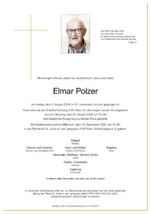 Traueranzeige von Elmar Polzer