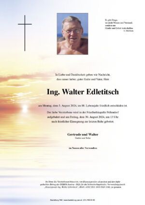 Traueranzeige von Ing. Walte Edletitsch