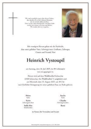 Traueranzeige von Heinrich Vystoupil