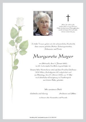Traueranzeige von Margarete Mayer
