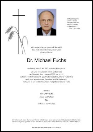 Traueranzeige von Dr. Michael Fuchs