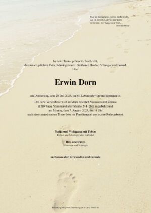 Traueranzeige von Erwin Dorn