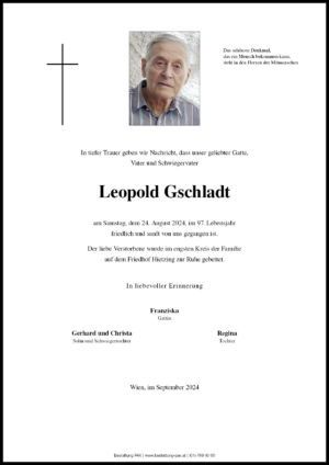 Traueranzeige von Leopold Gschladt