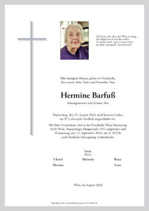 Traueranzeige von Hermine Barfuß