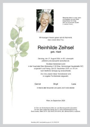 Traueranzeige von Reinhilde Zeihsel