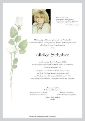 Traueranzeige von Ulrike Schober