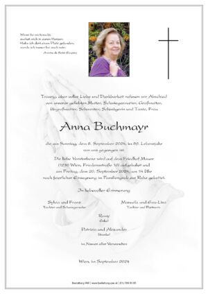 Traueranzeige von Anna Buchmayr