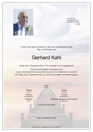 Traueranzeige von Gerhard Kahl