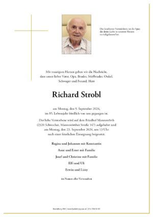 Traueranzeige von Richard Strobl