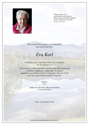 Traueranzeige von Eva Karl
