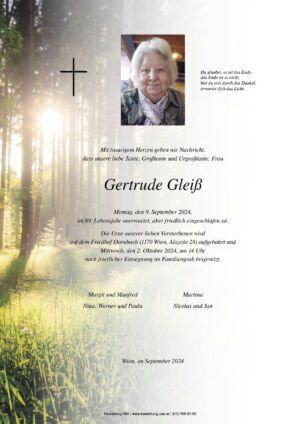 Traueranzeige von Gertrude Gleiß