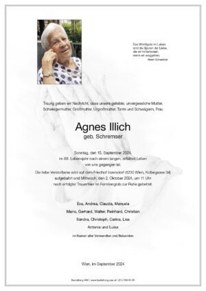 Traueranzeige von Agnes Illich