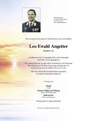 Traueranzeige von Leo Angetter