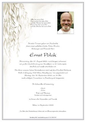 Traueranzeige von Ernst Polak